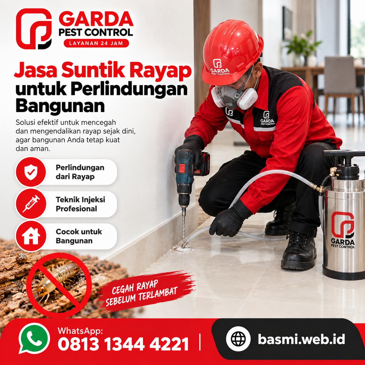 Layanan Jasa Suntik Rayap Cimahi Pasca Konstruksi Terbaik Basmi Hama Urban